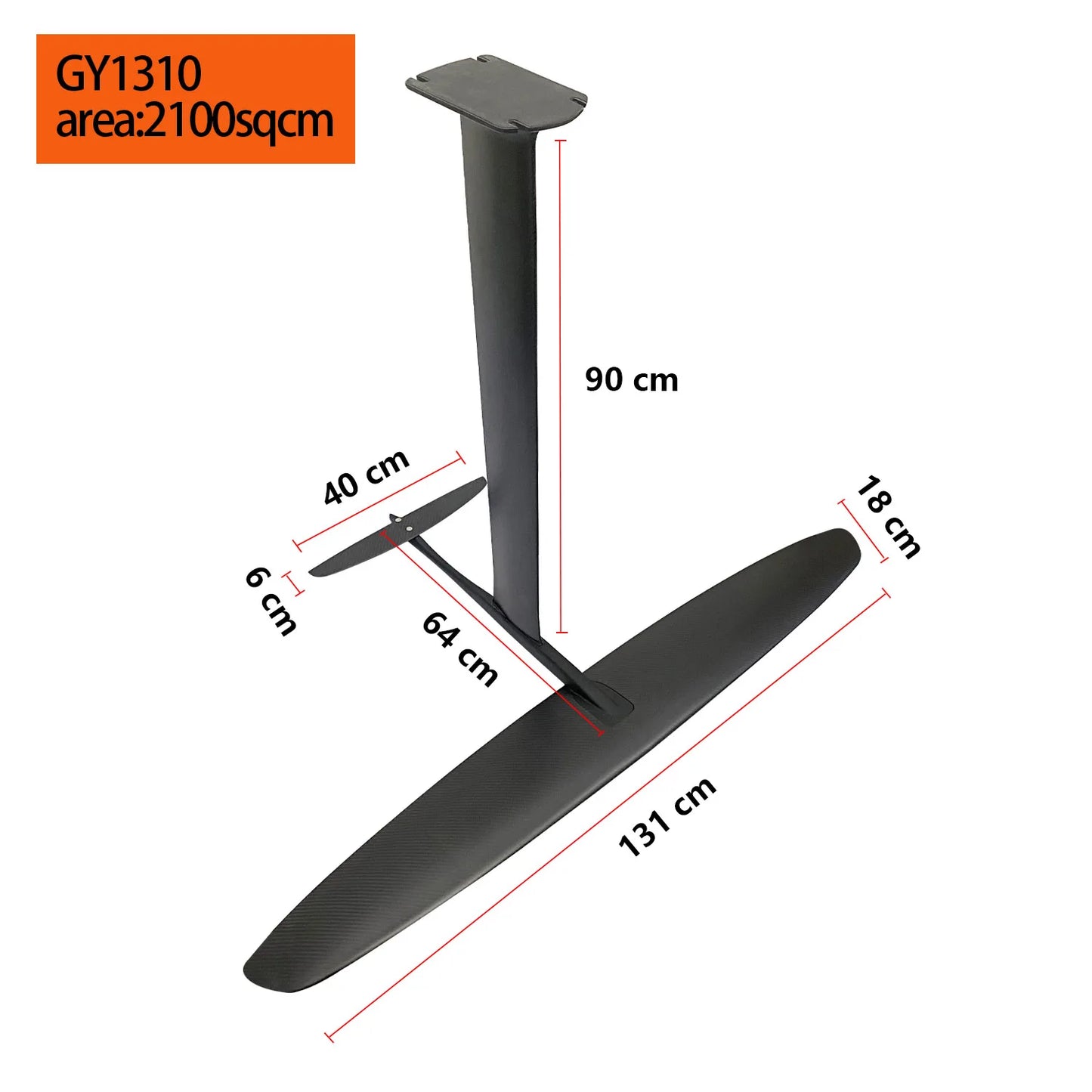 Beginner Hydrofoil GY1310 2100sqcm 90cm foil with  Carbon Fiber mast